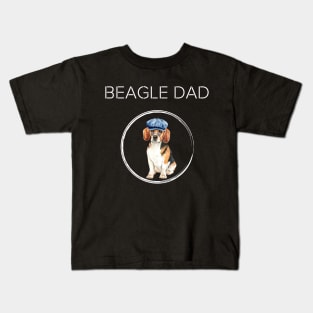 Funny Beagle Dog Dad with Hat and Sunglases Kids T-Shirt